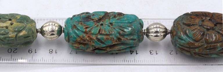 Heavy 925 sterling silver turquoise necklace