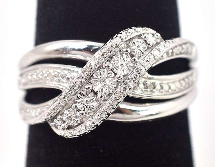 Diamond Band Ring in Sterling Silver