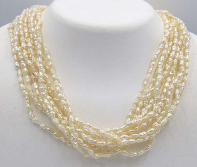Multi strand freshwater pearl necklace
