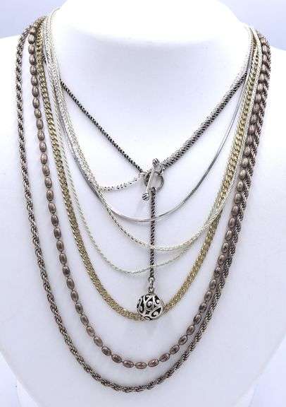 Group Lot of Vintage 925 sterling silver necklaces