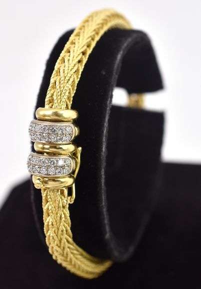 Perfect 18K Yellow Gold Diamond Chain Bracelet