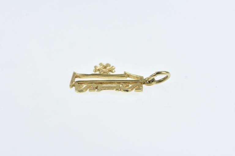 14K Yellow Gold #1 Number One Sis Sister The Best Charm/Pendant