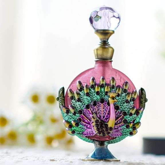 Antique Peacock Perfume Bottle