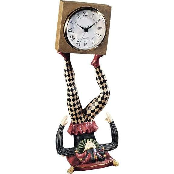 Harlequin Jester Sculptural Clock