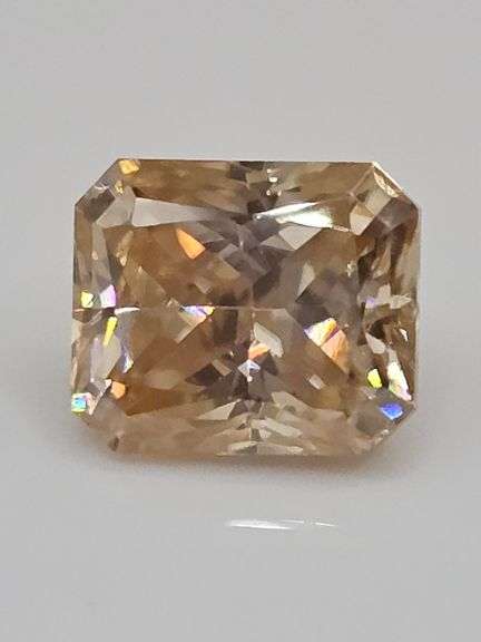 Huge 6.25 Ct Sparkling Yellow Fire Moissanite Emerald Cut Solitaire