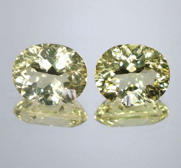 Brilliant! 6.83ct concave cut unheated Citrine pair