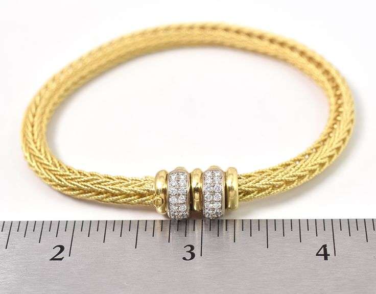 Perfect 18K Yellow Gold Diamond Chain Bracelet