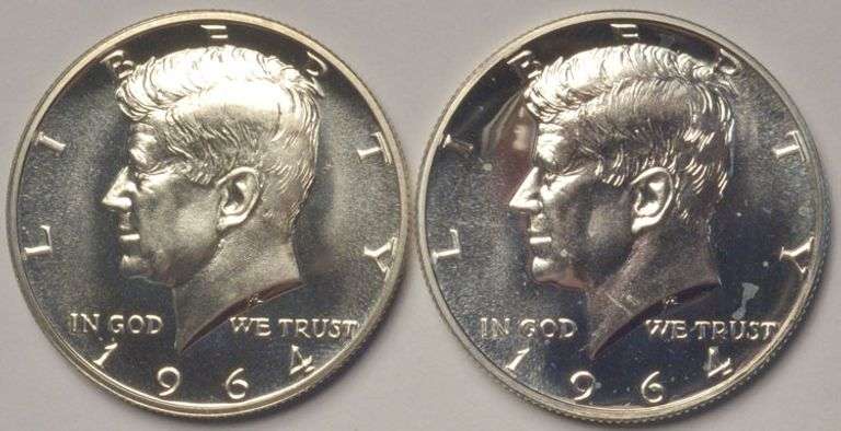 Lot of 2 1964 Proof Kennedy Half Dollars