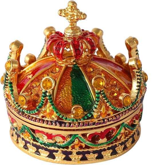Hand Painted Regal Crown Series Jewelry Box