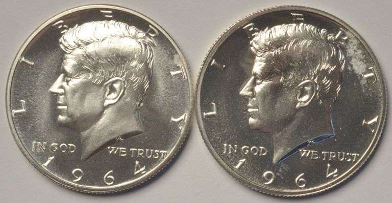 Lot of 2 1964 Proof Kennedy Half Dollars