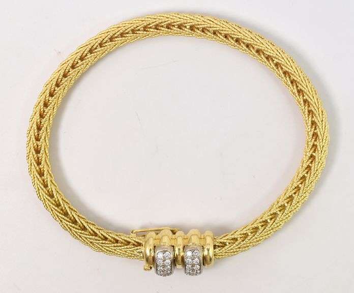 Perfect 18K Yellow Gold Diamond Chain Bracelet