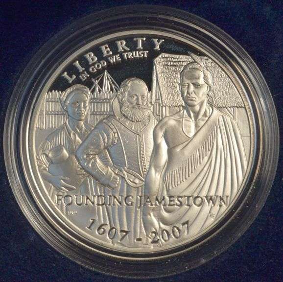 2007 Jamestown 400th Anniversary Commemorative Proof Silver Dollar OGP