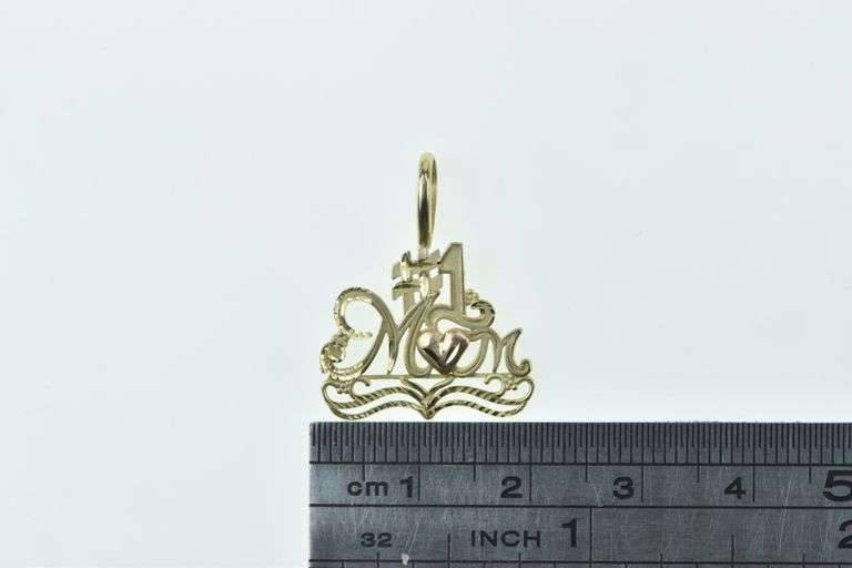 14K Yellow Gold #1 Number One Mom Mother's Day Charm/Pendant