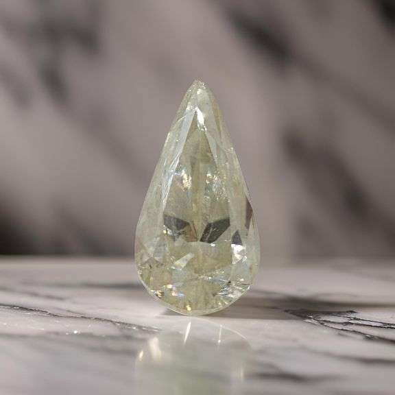 Huge 7.85 Ct Light Canary Yellow Pear Cut Fire Moissanite