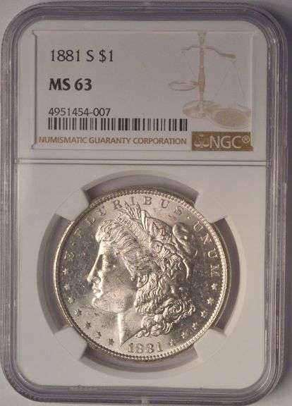 1881-S Morgan Silver Dollar NGC MS63