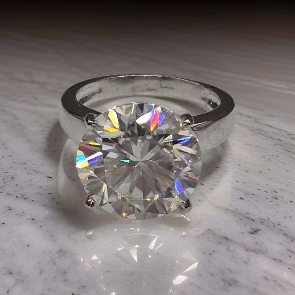 Huge Rare 12 Ct VVs1 White E-F Simulated Lab Diamond Ring