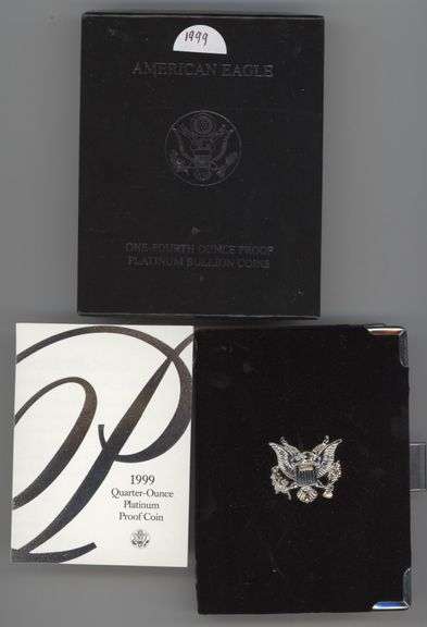 1999 Superb Gem Cameo Proof $25 Pure Platinum Eagle. Box/COA