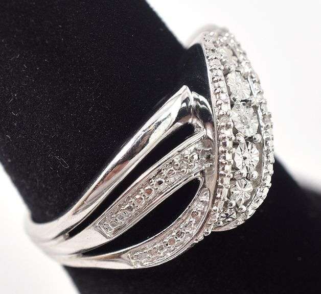 Diamond Band Ring in Sterling Silver