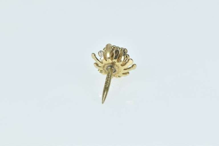 14K Yellow Gold Diamond Chrysanthemum Flower Lapel Pin/Brooch