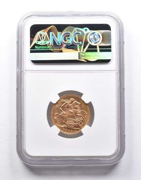MS65 1925 Great Britain 1 Sovereign Gold Coin NGC