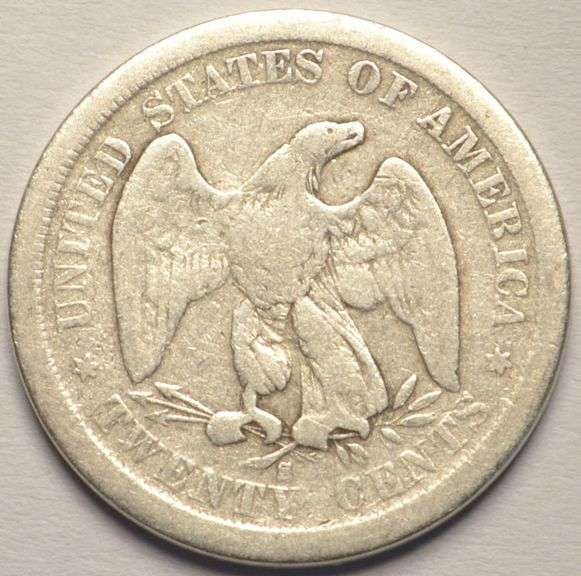1875-S Twenty Cent Piece, Circulated.