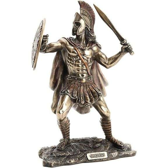 Theseus Greek Hero Bronze Finish Sculpture