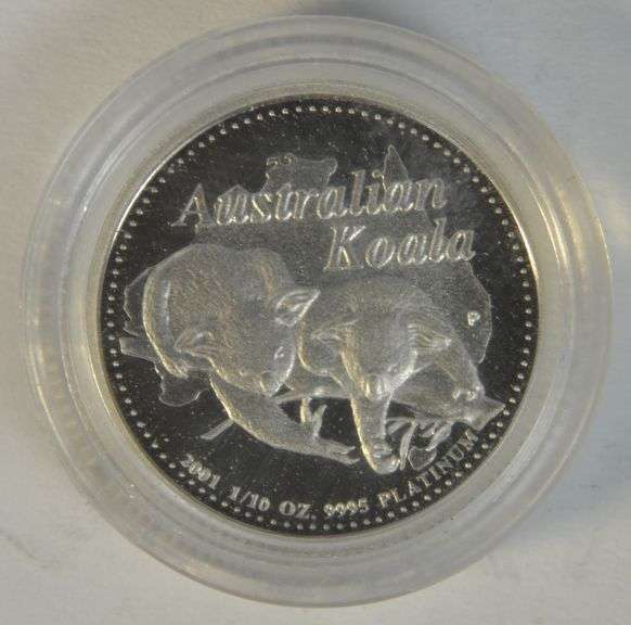 2001 pure .9995 Platinum $15 Australia Koala piece in capsule