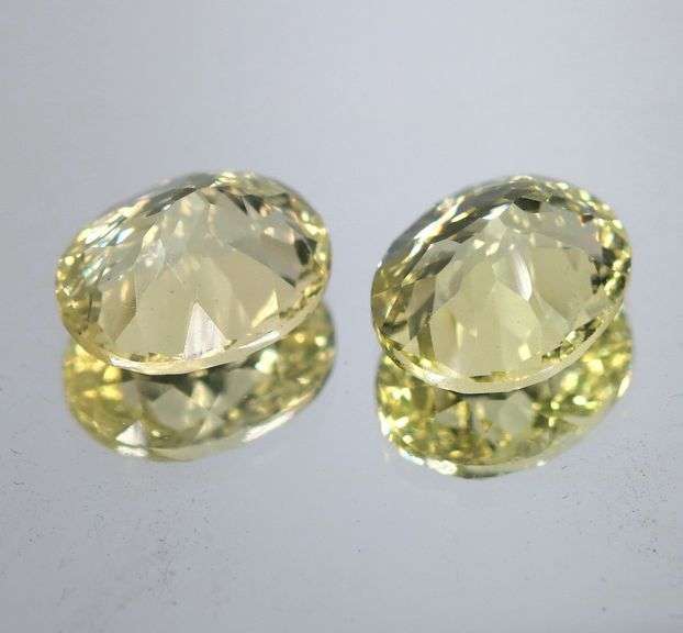 Brilliant! 6.83ct concave cut unheated Citrine pair