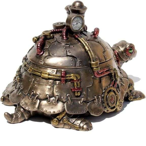 Steampunk Tortoise Trinket Secret Statue