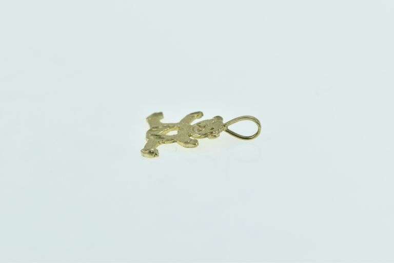 14K Yellow Gold Teddy Bear Stuffed Animal Toy Heart Charm/Pendant