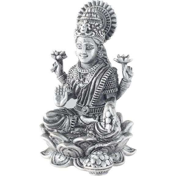 Pure Silver Laxmi Murti Wealth and Prosperity Statue