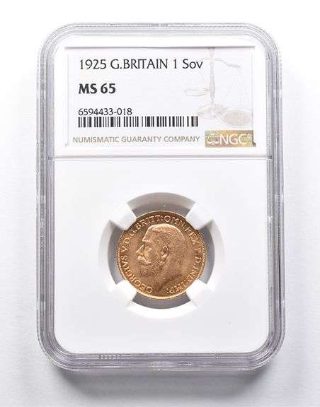 MS65 1925 Great Britain 1 Sovereign Gold Coin NGC