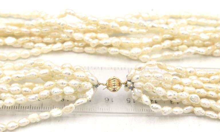 Multi strand freshwater pearl necklace