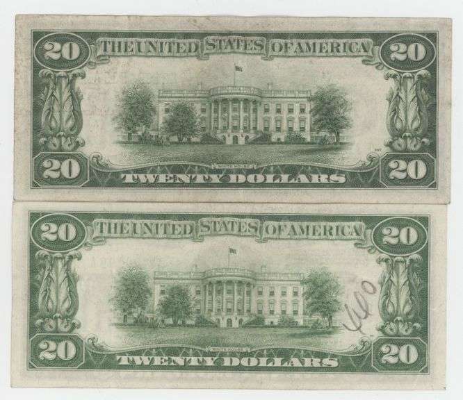 2 Much nice 1934 Series $20 Federal Reserve Notes