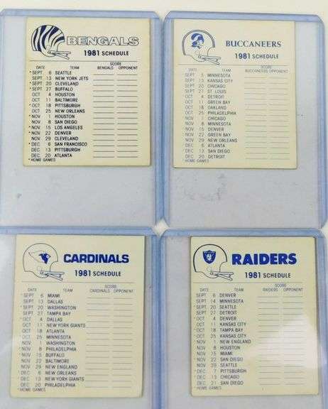 4 Fleer 1981 High Gloss Football Stickers