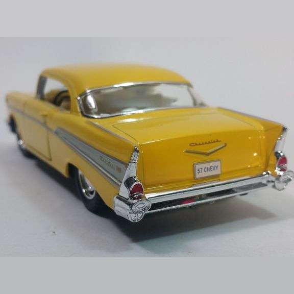 Vintage Yellow 1957 Chevy Bel Air Coupe Die-Cast