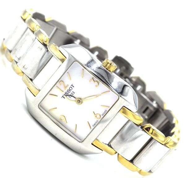 Tissot T-wave quartz mother of pearl two tone watch