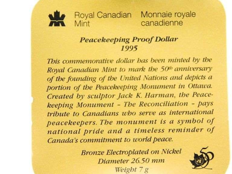 1995 Peacekeeping Proof Dollar Coin