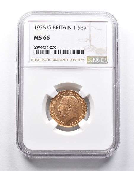 MS66 1925 Great Britain 1 Sovereign Gold Coin NGC