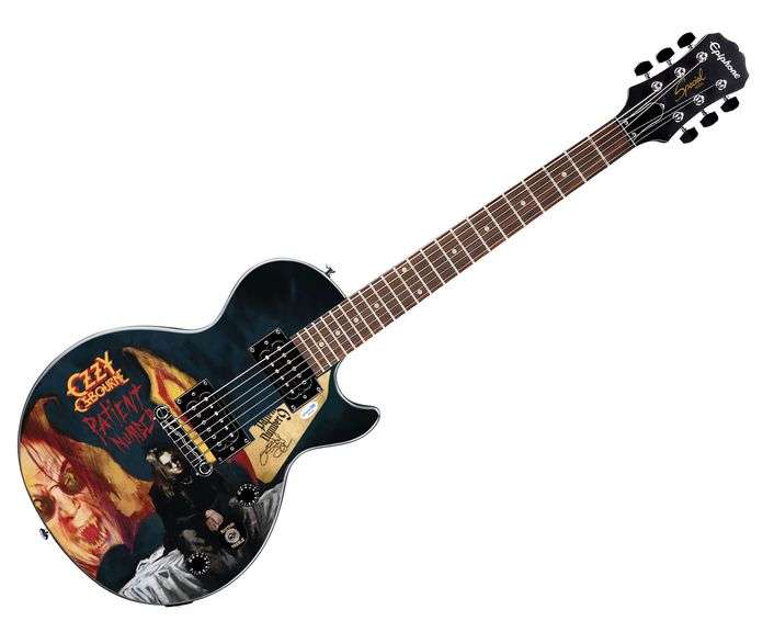 Ozzy Osbourne Signed Custom Epiphone "Patient #9" Graphics Guitar ACOA