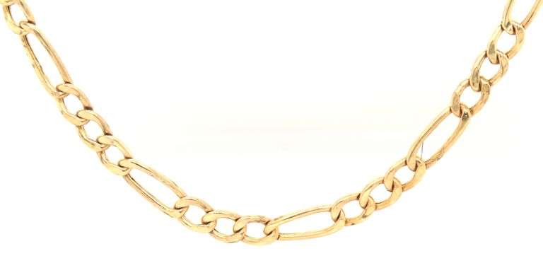 14kt Yellow gold Figaro link chain necklace