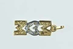 14K Yellow Gold Diamond Mom Heart Love Mother's Day Charm/Pendant