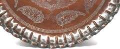 Collectable round copper handmade tray