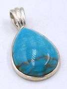 Set of 925 sterling silver turquoise pendant and earrings
