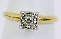 Classic Early 14K Diamond Ring, Size 5