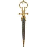 Renaissance Dagger Style Stainless Steel Scissors with Bejeweled Sheath