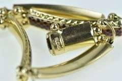 14K Yellow Gold Cheetah Animal Print Enamel Bar Link Bracelet