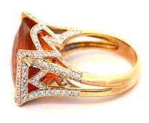 10.5ct Mexican Fire Opal and 0.75ctw Diamond Ring in 18K