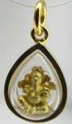 Gold Ganesh Amulet / Pendant  Hindu God