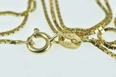 14K Yellow Gold 0.8mm Square Link Vintage Box Chain Necklace